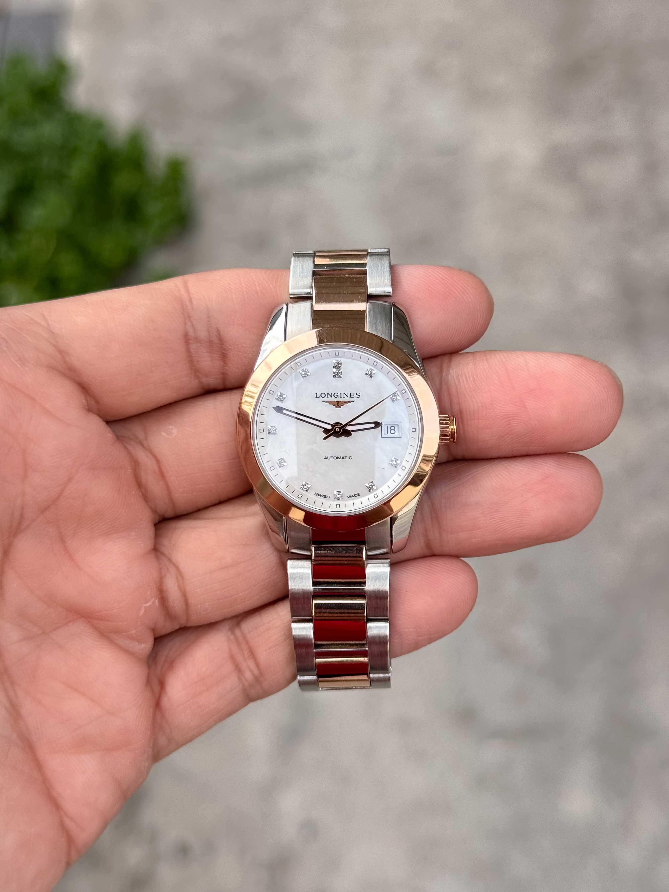 Longines Conquest Classic Lady Size 2tone 18K Pink Gold Automatic