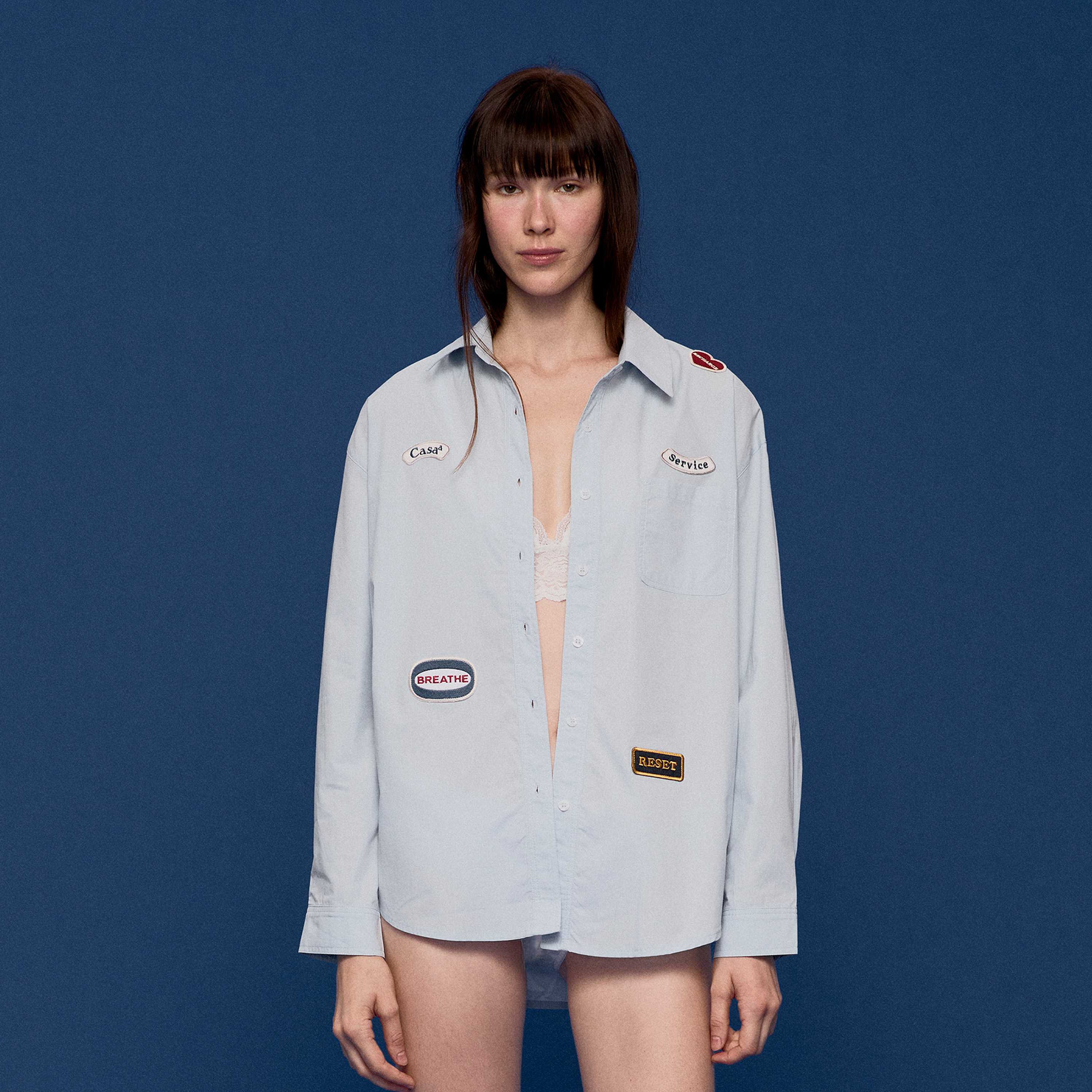 CASAa SERVICE OVERSIZED SHIRT (BLUE)
