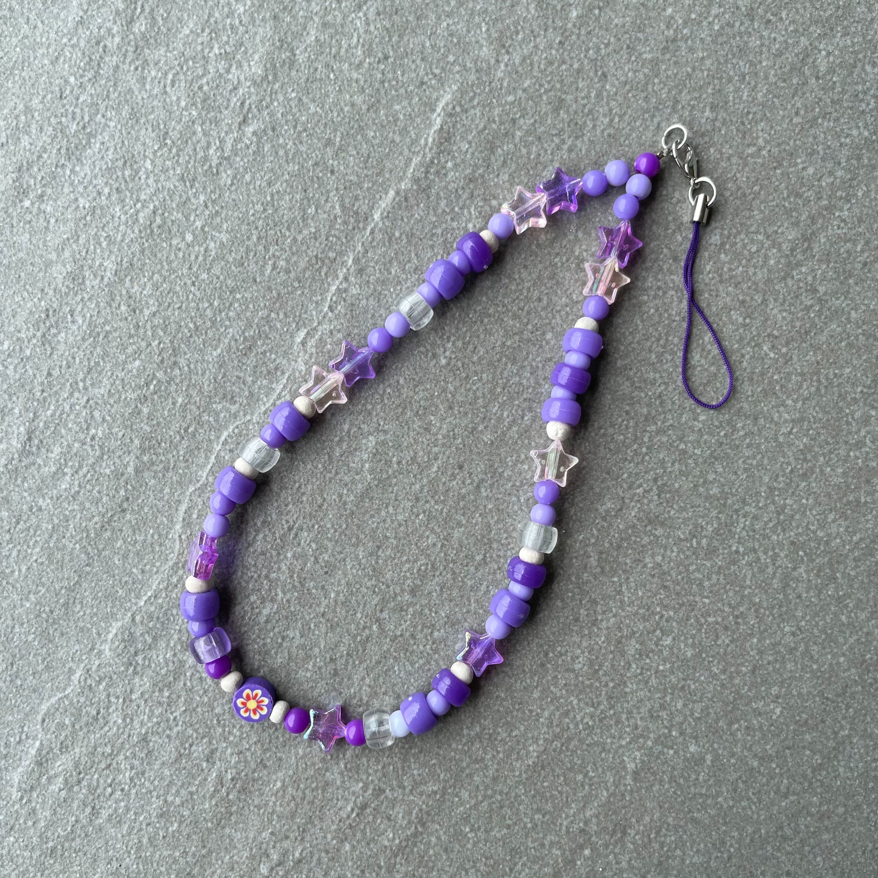 ☻︎ พร้อมส่ง ☻︎ (Ready to ship!)  Purple Love Phone Strap