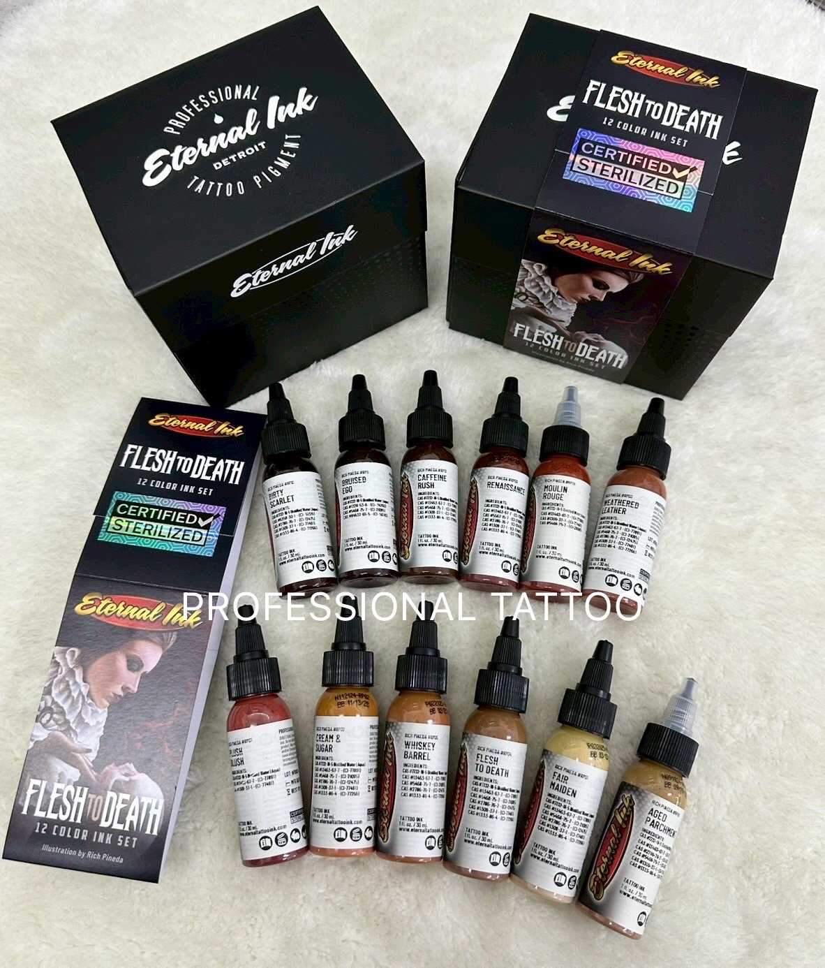 ETERNAL FLESH TO DEATH 12 COLOR INK SET  1 oz ชุดสีเนื้อ