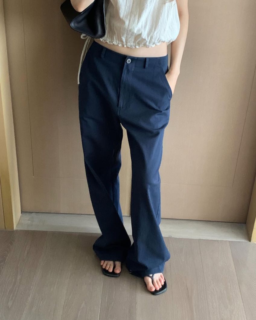 OUNCE Bene Cotton Pants Straight Fit Long  ( 🇰🇷 Pre-order 7-10 วัน ✈️) กางเกงขายาวค้อตต้อน