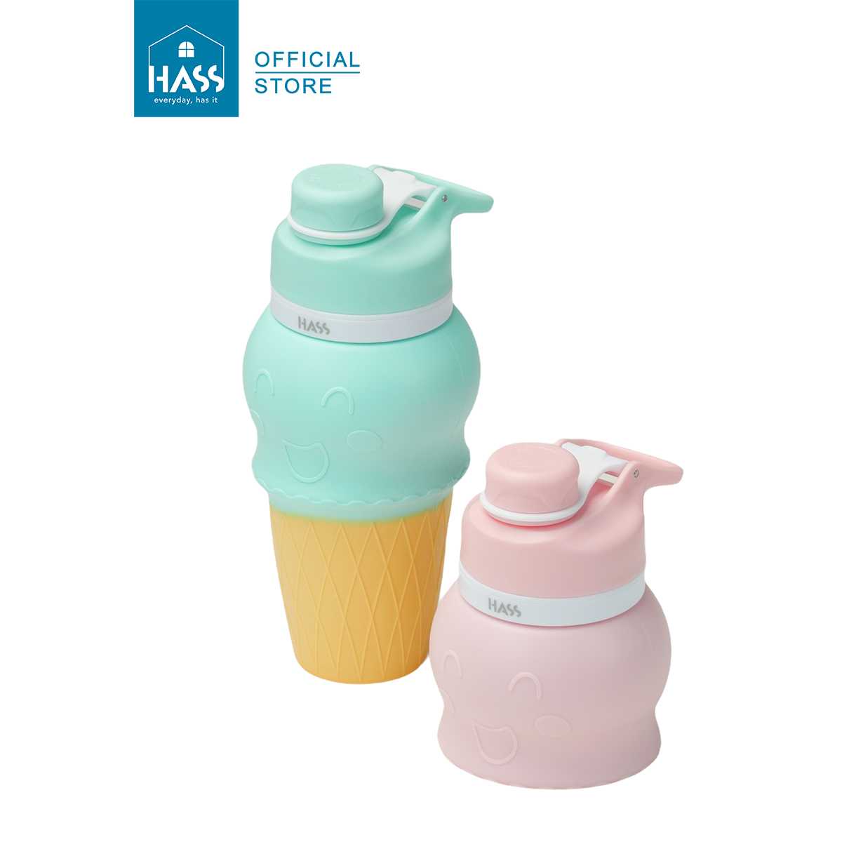 กระติกน้ำซิลิโคนพับได้ Ice Cream Water Bottle