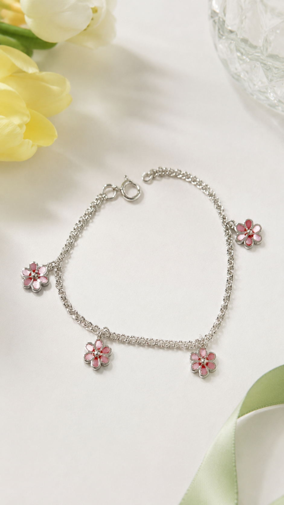 (SILVER) Mother of Pearl in the Flowers WAS09