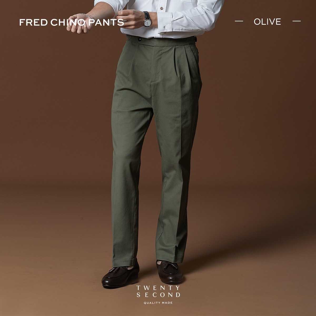 FRED CHINO PANTS - OLIVE