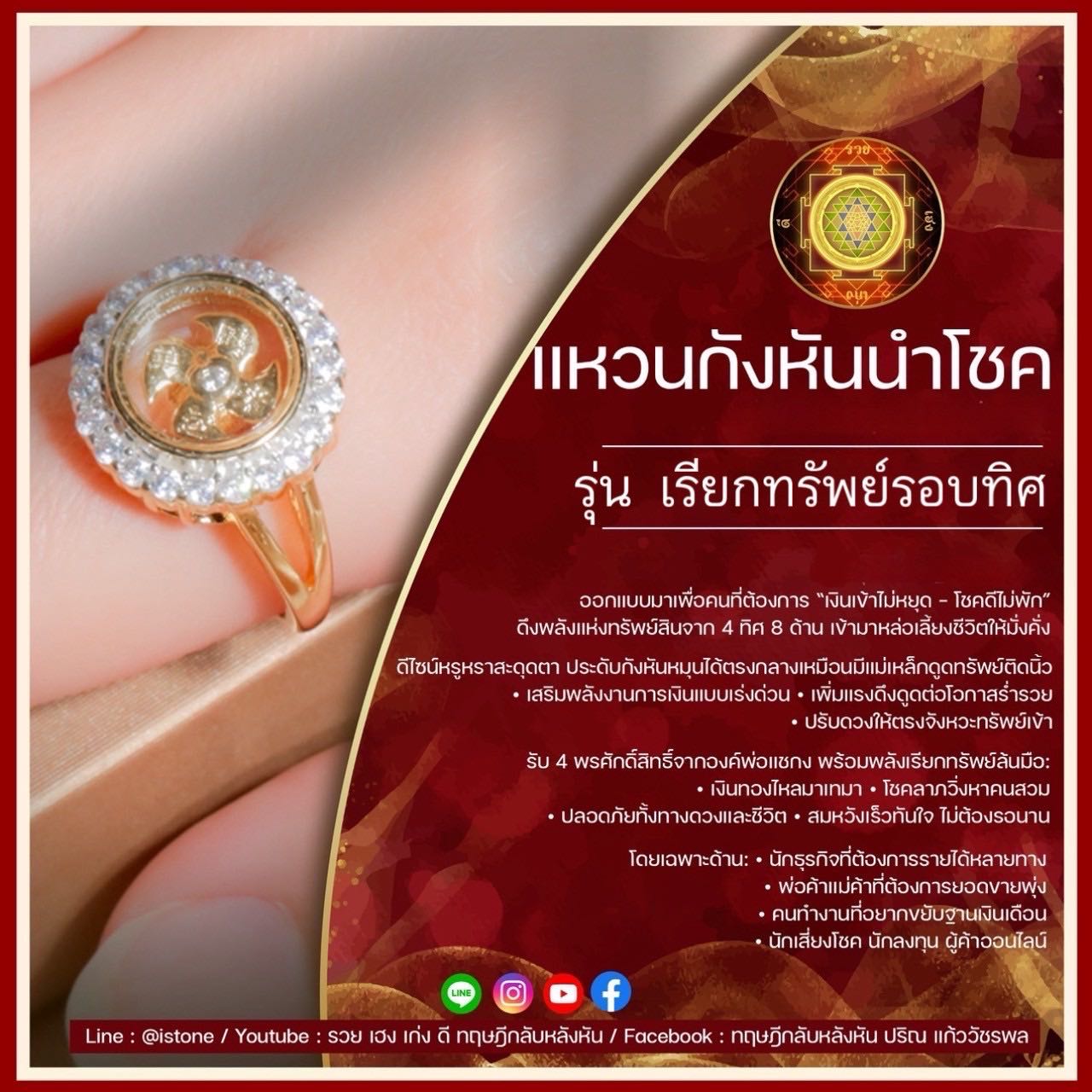 แหวนกังหันนำโชค รุ่นเรียกทรัพย์รอบทิศ + ชุดบูชาครบเซ็ท