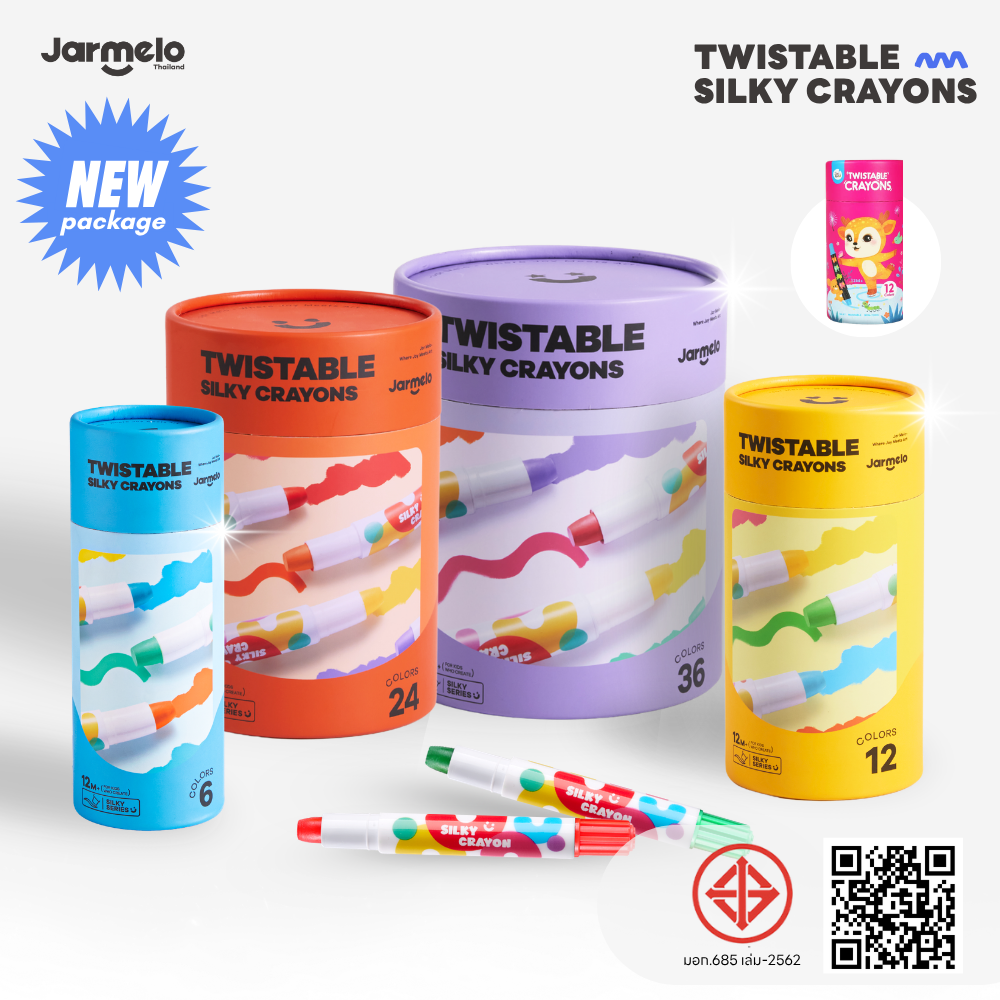 สีเทียนเด็กปลอดสารพิษ  Jarmelo / Joan Miro Twistable Silky Crayons ของเล่นระบายสีเด็กเสริมพัฒนาการ