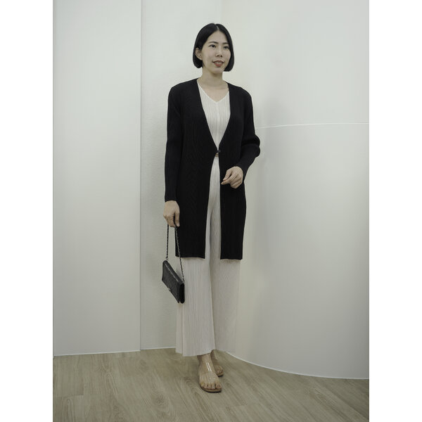 2MUAY รุ่น GJO1735 เสื้อคลุมพลีทคุณภาพ V NECK LONG PLEATED CARDIGAN 11สี FREE SIZE
