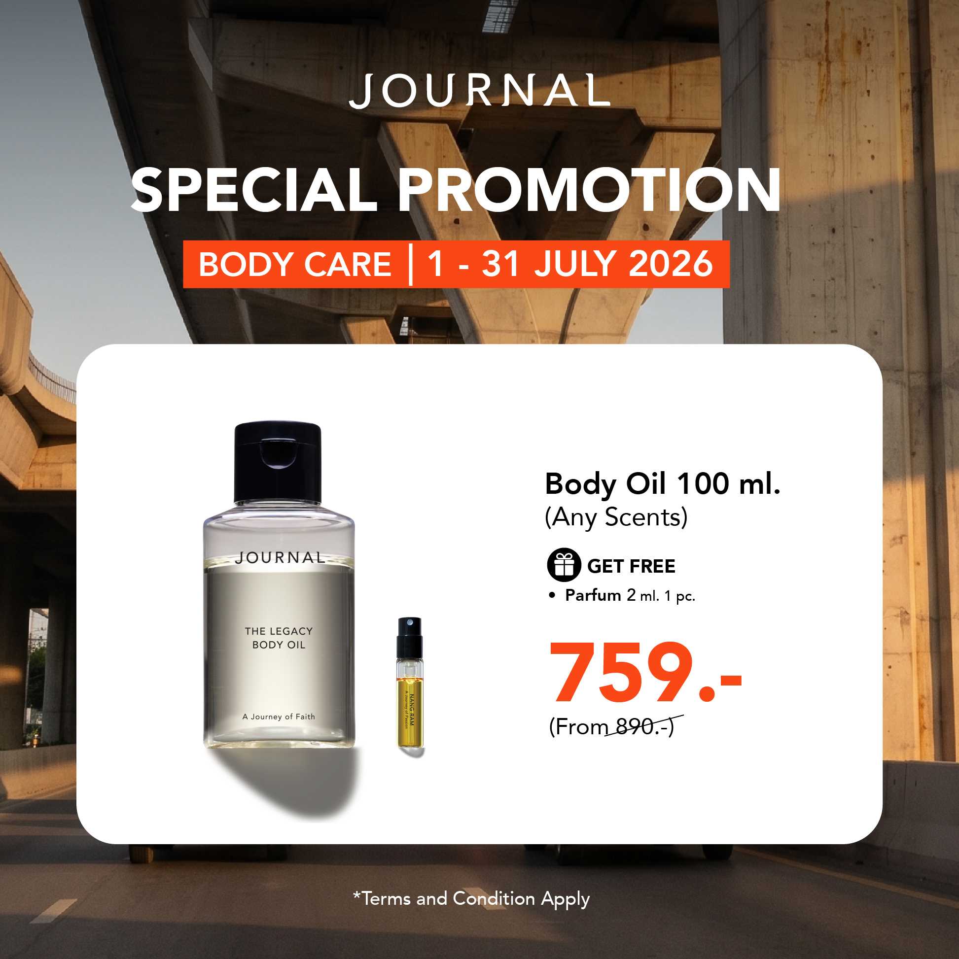 July Special✨Body Oil 100 ml  ลดเหลือ 759.- (จากปกติ 890.-) และของแถม 4 รายการ