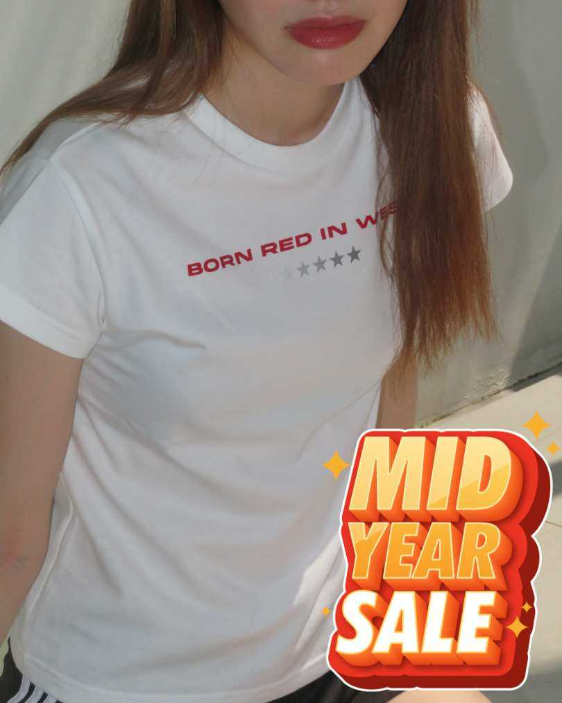 BORN RED IN WEST basic tee เสื้อเบสิคเข้ารูป