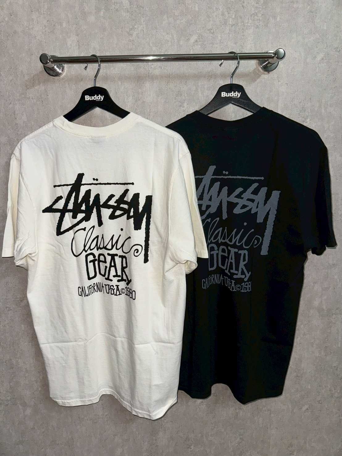 Stussy CLASSIC GEAR TEE (PIGMENT DYED Black/PIGMENT DYED Natural)