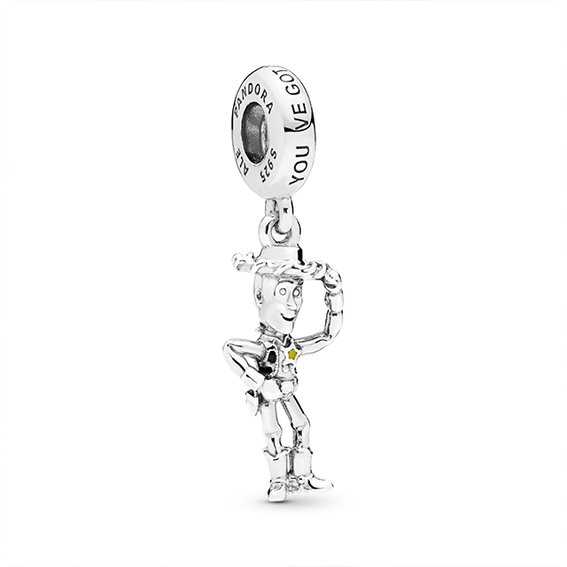 Disney Woody Silver Dangle with Black and Yellow Enamel