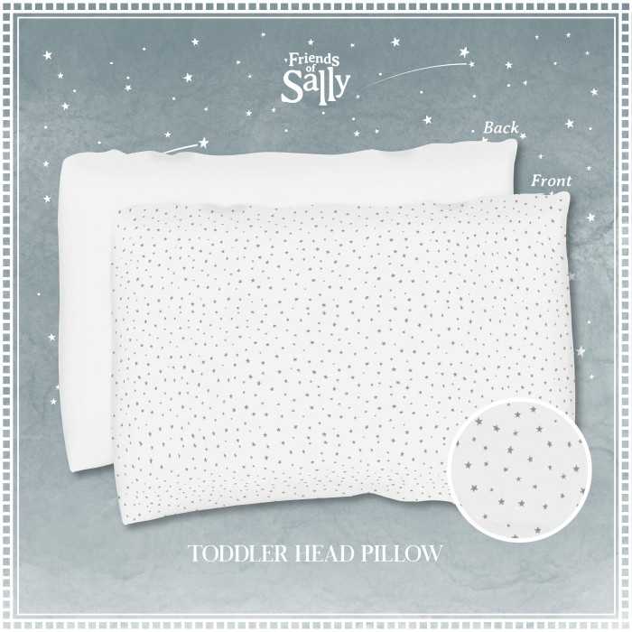 หมอนสำหรับเด็ก พร้อมปลอกหมอนผ้าใยไผ่ ลายดาว Toddler Head Pillow Stars Collection - Friends of Sally