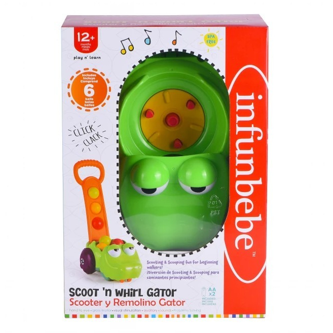 Wel-B x Infunbebe SCOOT 'n Whirl Gator - (รถหัดเดินรูปจระเข้) ของเล่นเด็ก รถจระเข้หรรษา พร้อมด้ามจับ