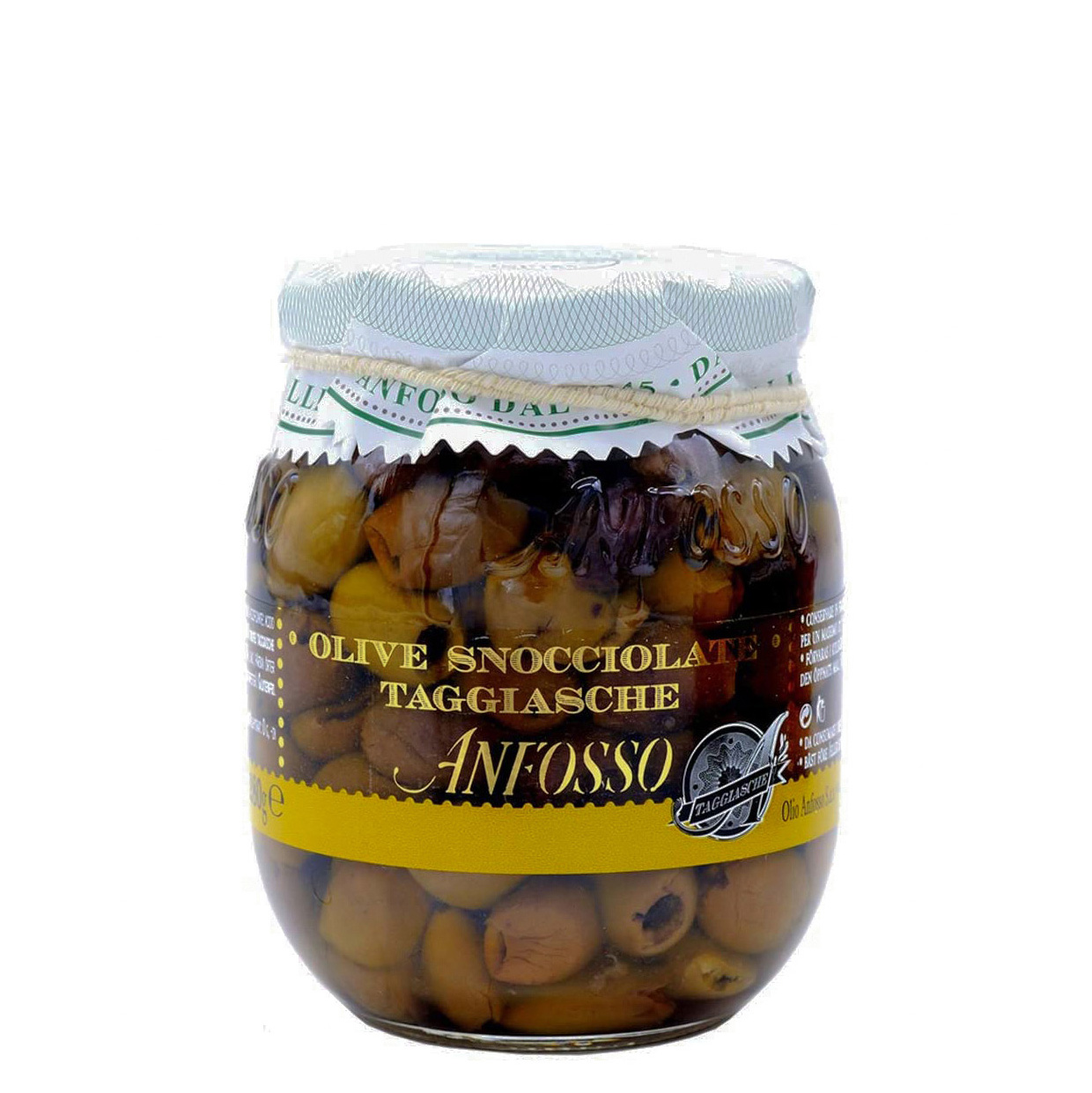 Taggiasche Olives Pitted in Extra Virgin Olive Oil Anfosso - 280gr