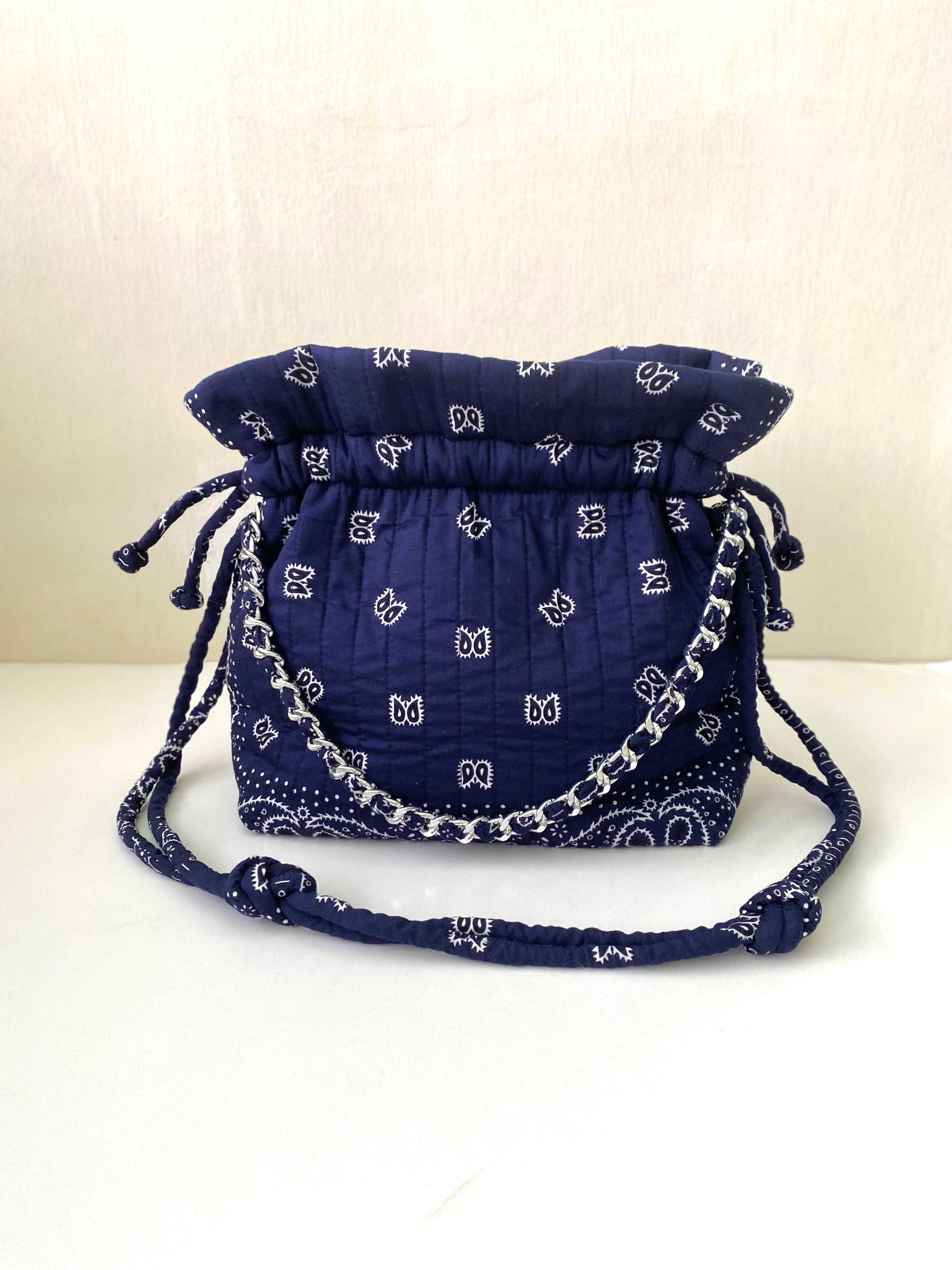 Tulip dark blue Bandana bag no . 11