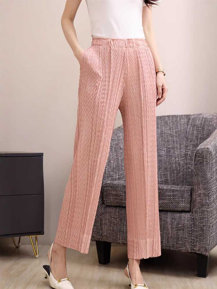 Pleatbynisa กางเกงอัดพลีท A755 เนื้อผ้าPolyester100%