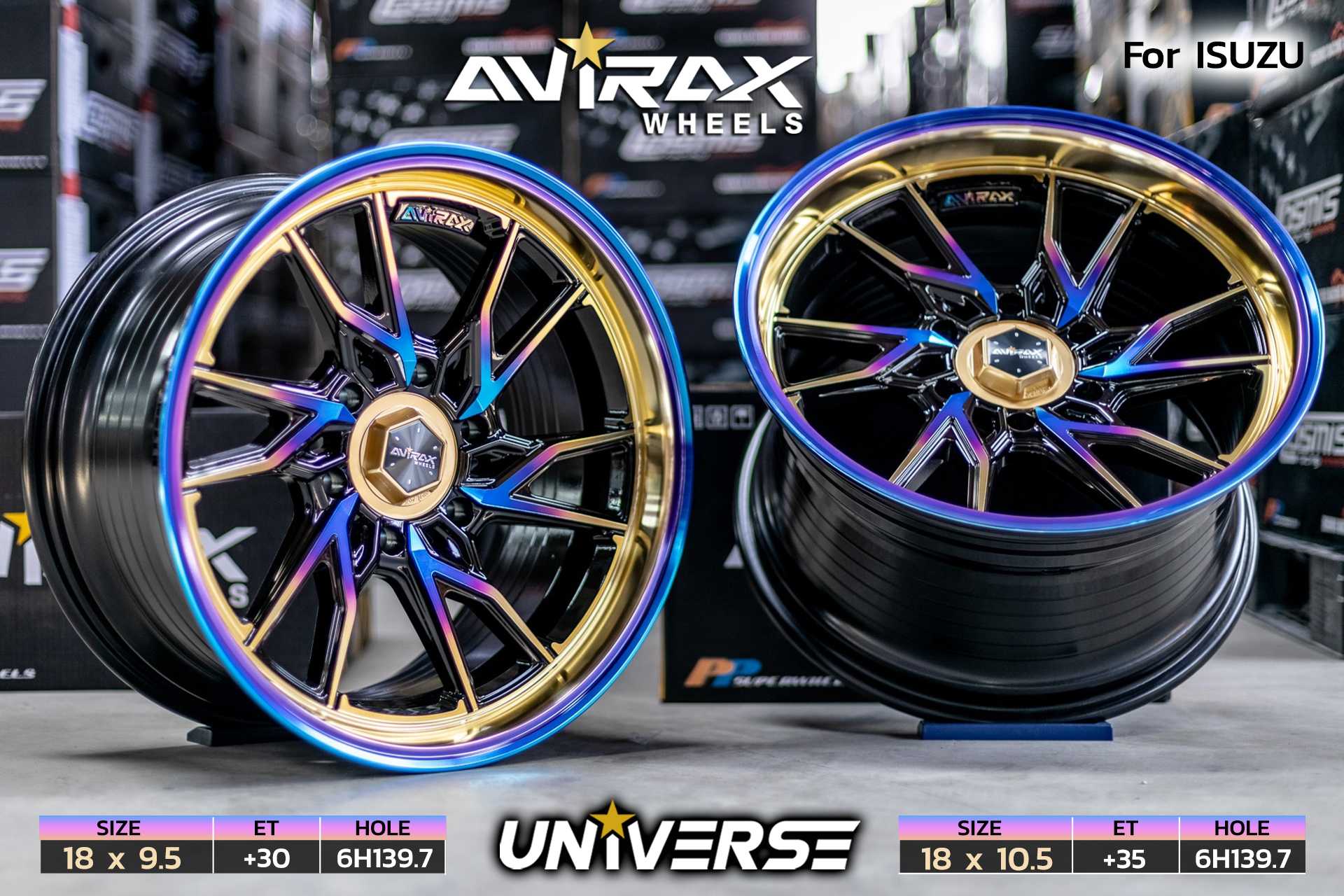 แม็กซ์ AVIRAX 18X9.5 6X139.7 ET25 CB.106.1 TITANIUM-II (สีไทเทเนียม2)Custom