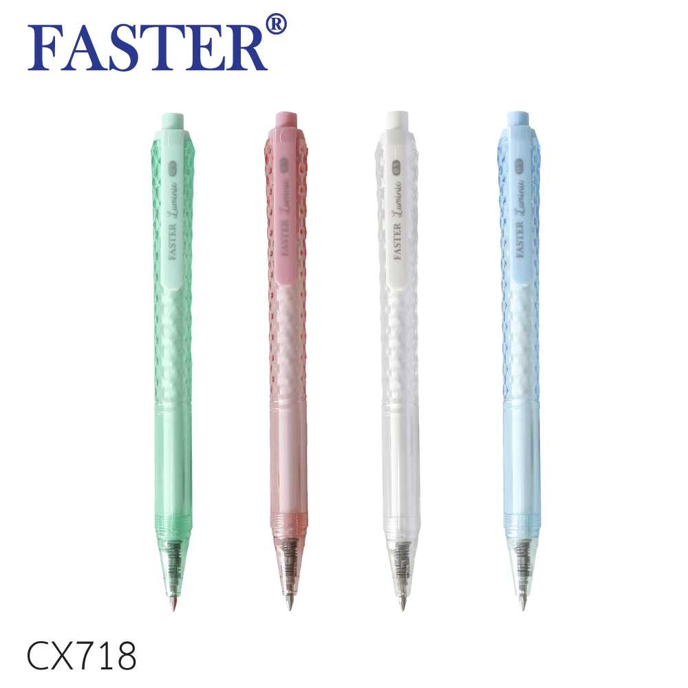 CX718 FASTER (แพ็ก 3 ด้าม คละสี) ปากกาเจลลูมินี่