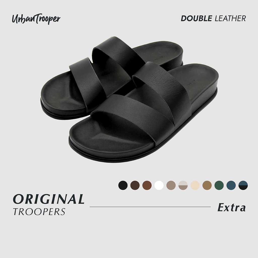 รองเท้า Urban Trooper Everyday รุ่น Original Troopers Leather สี Charcoal รองเท้าเเตะ Unisex