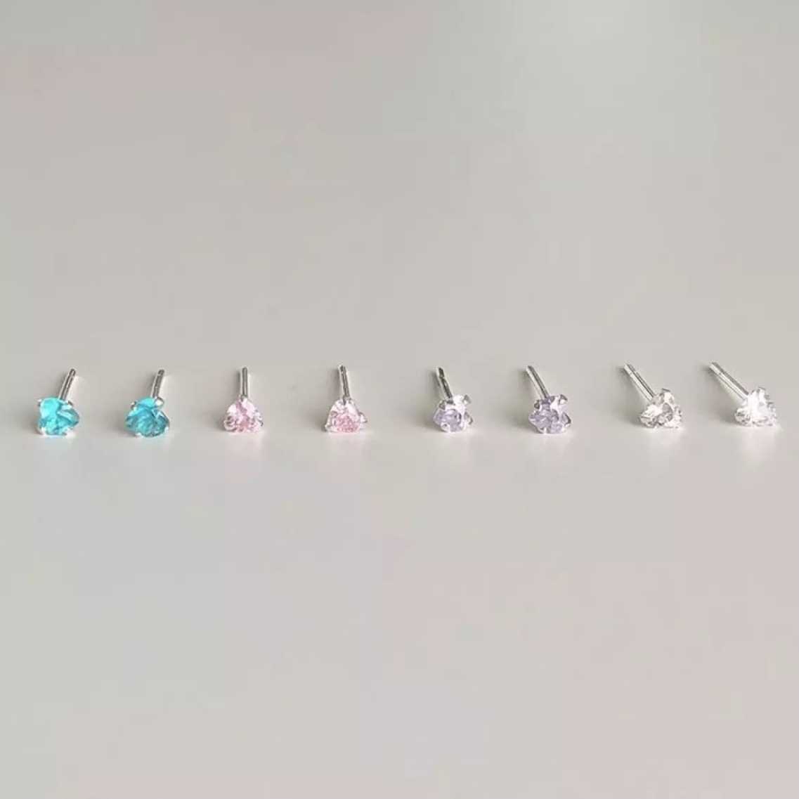 Winterwinter Jewelry Silver925 : ต่างหูเงินแท้ รูปหัวใจ น่ารักสไตล์เกาหลี มีให้เลือกหลายสี