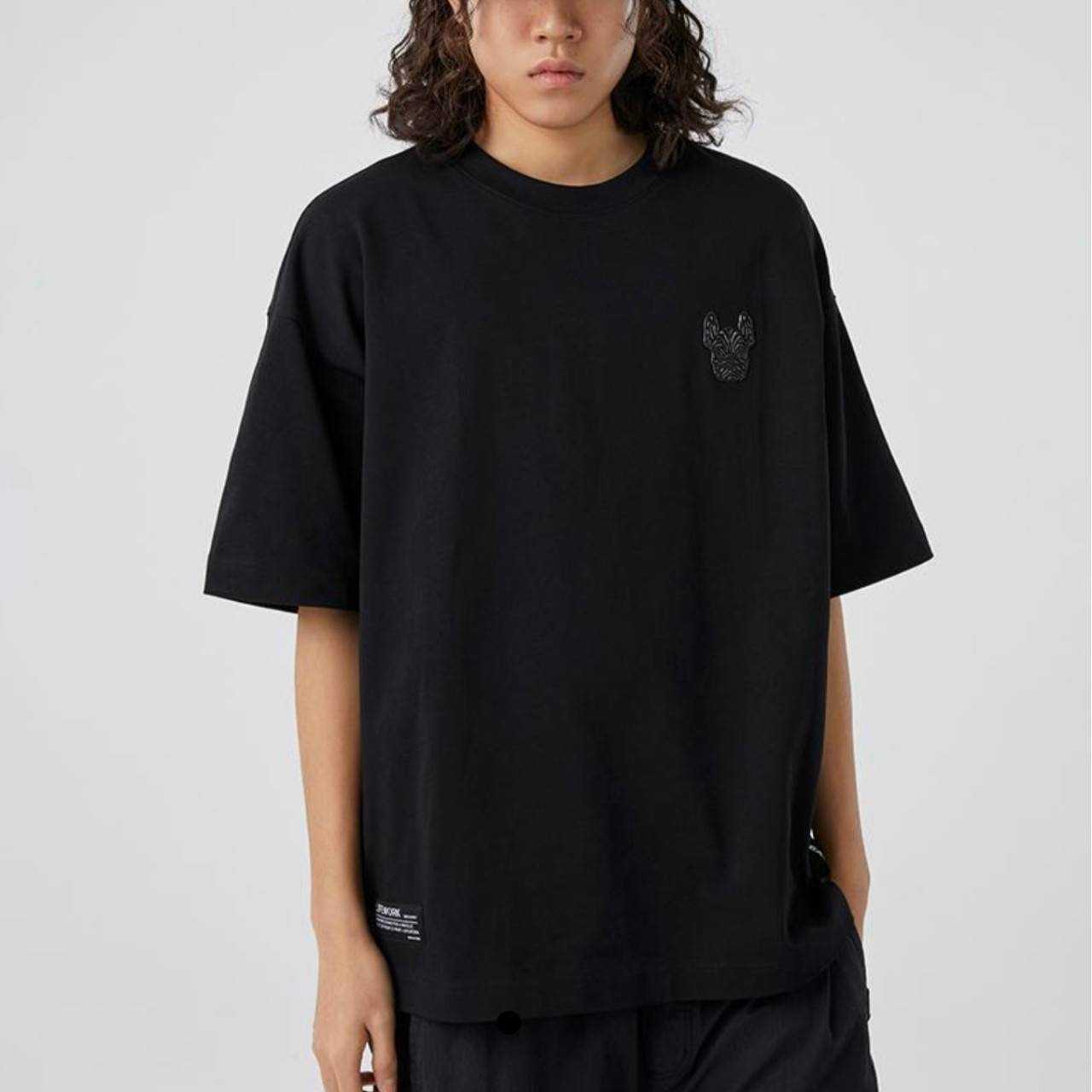 LIFEWORK Supima Logo T-Shirt Triple black เสื้อยืดโอเวอร์ไซส์ สีดำ โลโก้ดำ