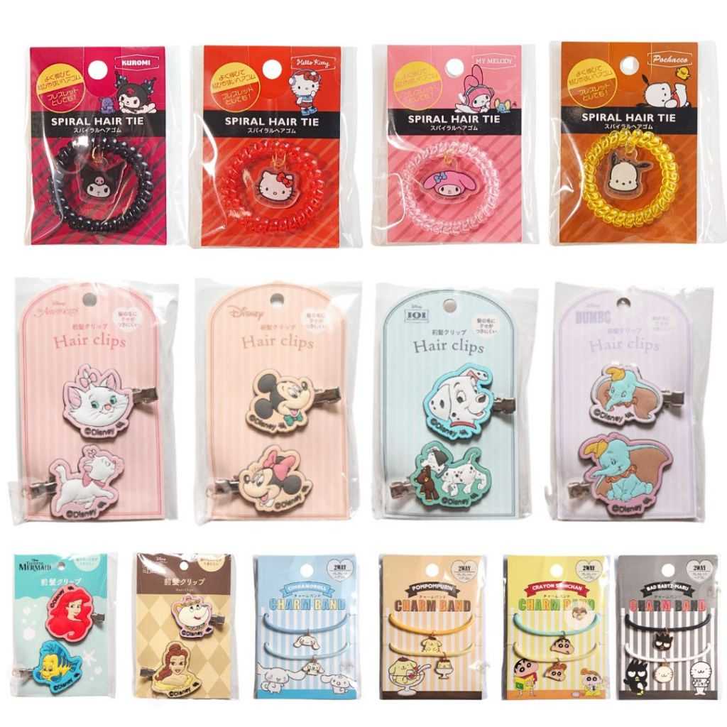 ยางรัดผม กิ๊บติดผม ลายการ์ตูน ซานริโอ้ ชินจัง Sanrio Cinnamonroll Shin Chan Pompomprin Badtz