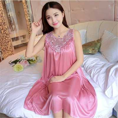 K-07 ชุดนอน แบบแขนกุด สีโอรส