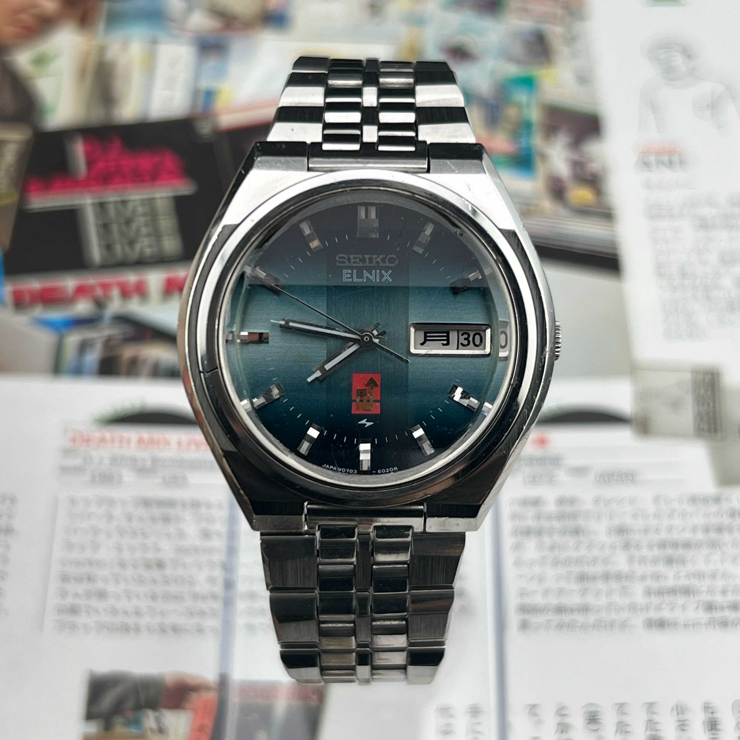 Vintage Seiko Elnix Quartz Electronic Green Dial 🟢 Ref.0703-6020 Days/Date Kanji JDM Japan 1973
