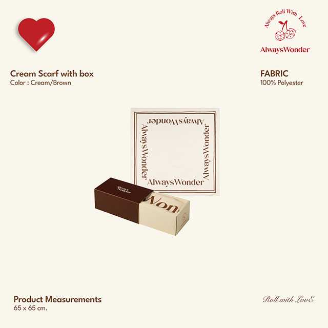 Alwayswonder | 'Roll with Love' Cream Scarf
