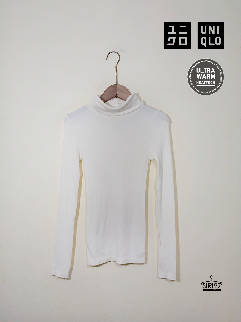 เสื้อคอเต่าแขนยาว Uniqlo heattech extra warm ผ้าร่องยืด สภาพ85%