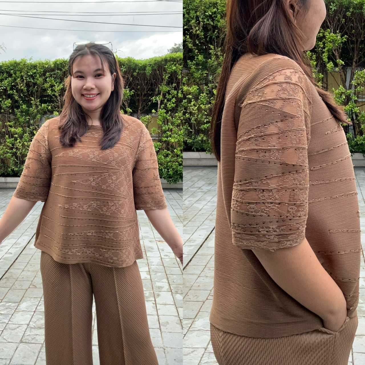 PleatByNisa A848 เสื้ออัดพลีทผ้าพรีเมียม เนื้อผ้าคุณภาพ Polyester100%