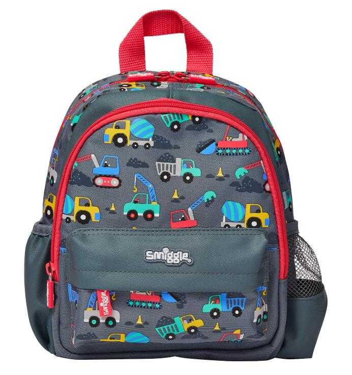 กระเป๋านักเรียนSmiggle กระเป๋า ลายรถเทา  ขนาด 10 นิ้ว ของแท้ พร้อมส่งในไทย💕✔