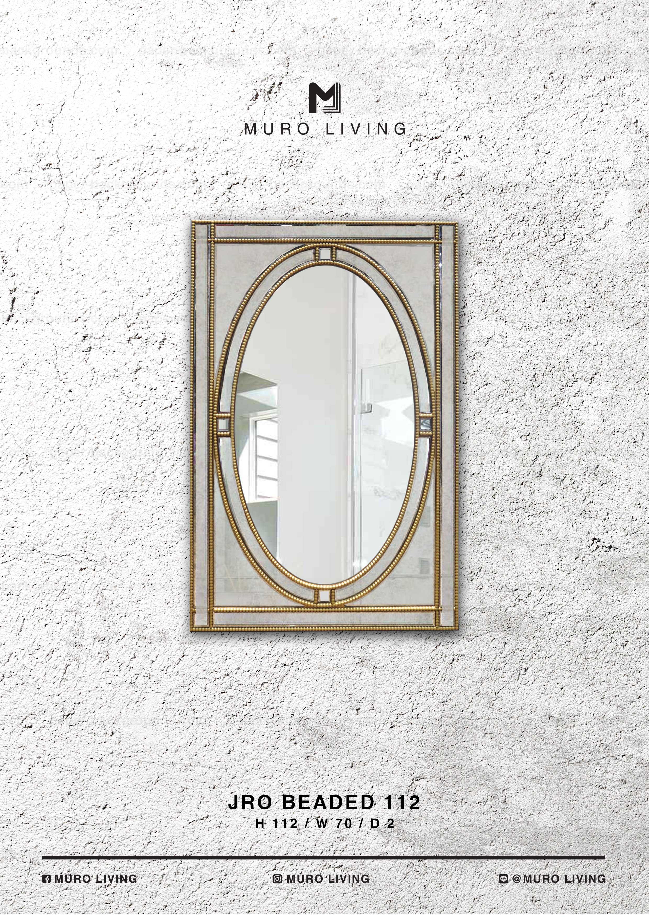 กระจกตกแต่งผนังดีไซน์ Muro Living รุ่น JRO BEADED 112