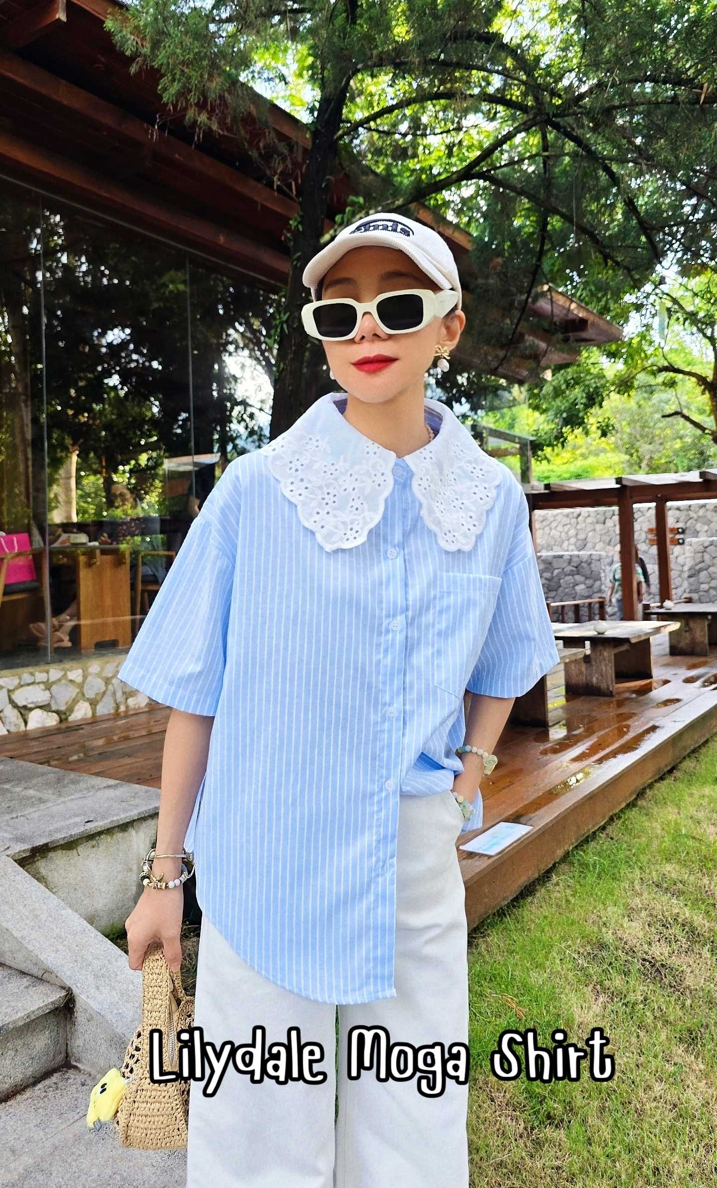 Moga shirt ฟ้า