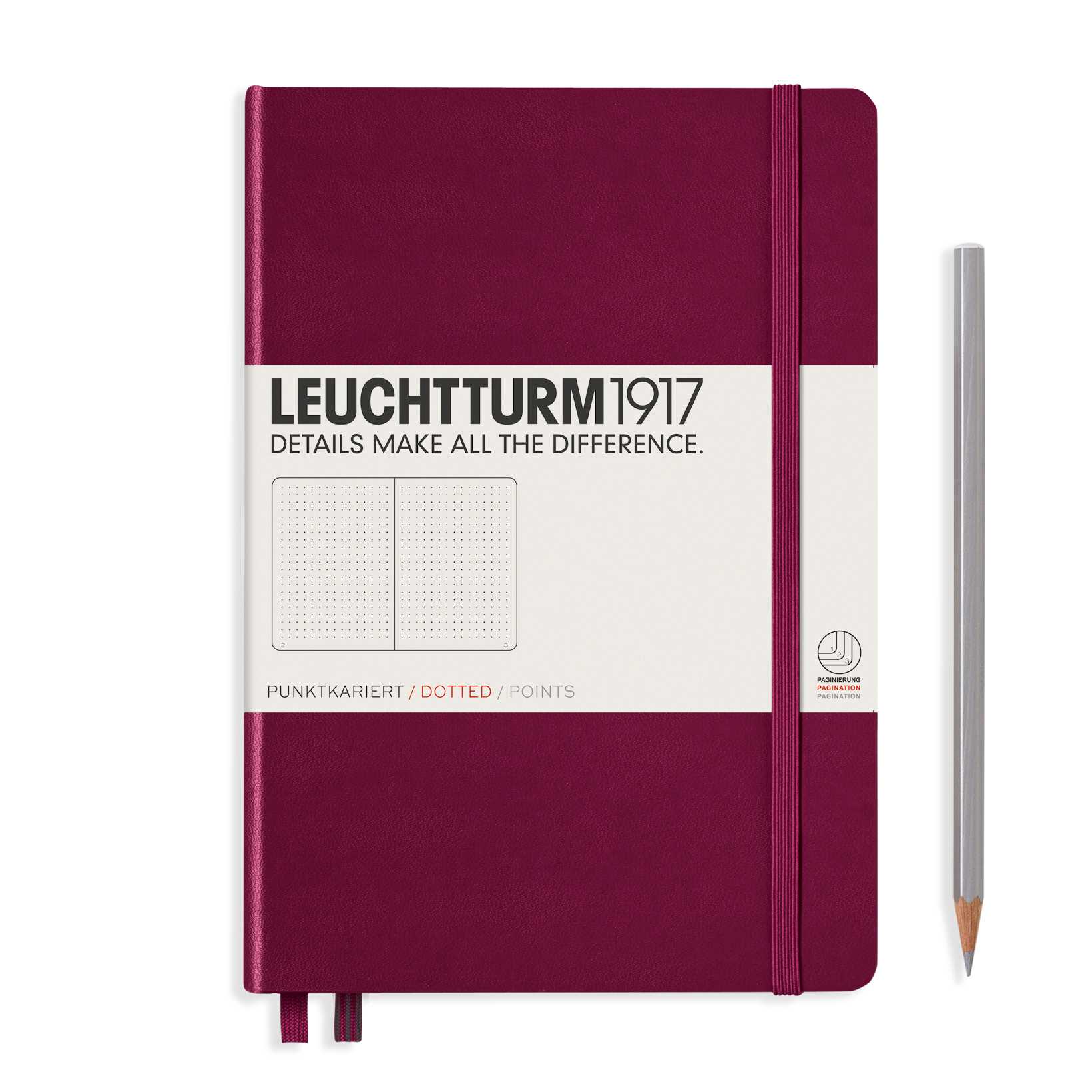 Leuchtturm1917 Hardcover Notebooks Port Red สมุดโน๊ต Leuchtturm1917 ปกแข็ง สีแดงเข้ม