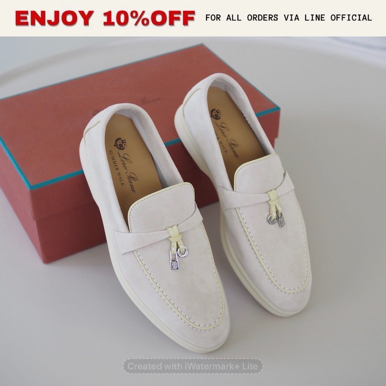 NEW! LORO PIANA Summer Charms Walk Loafers สี Tapioca | Shoes