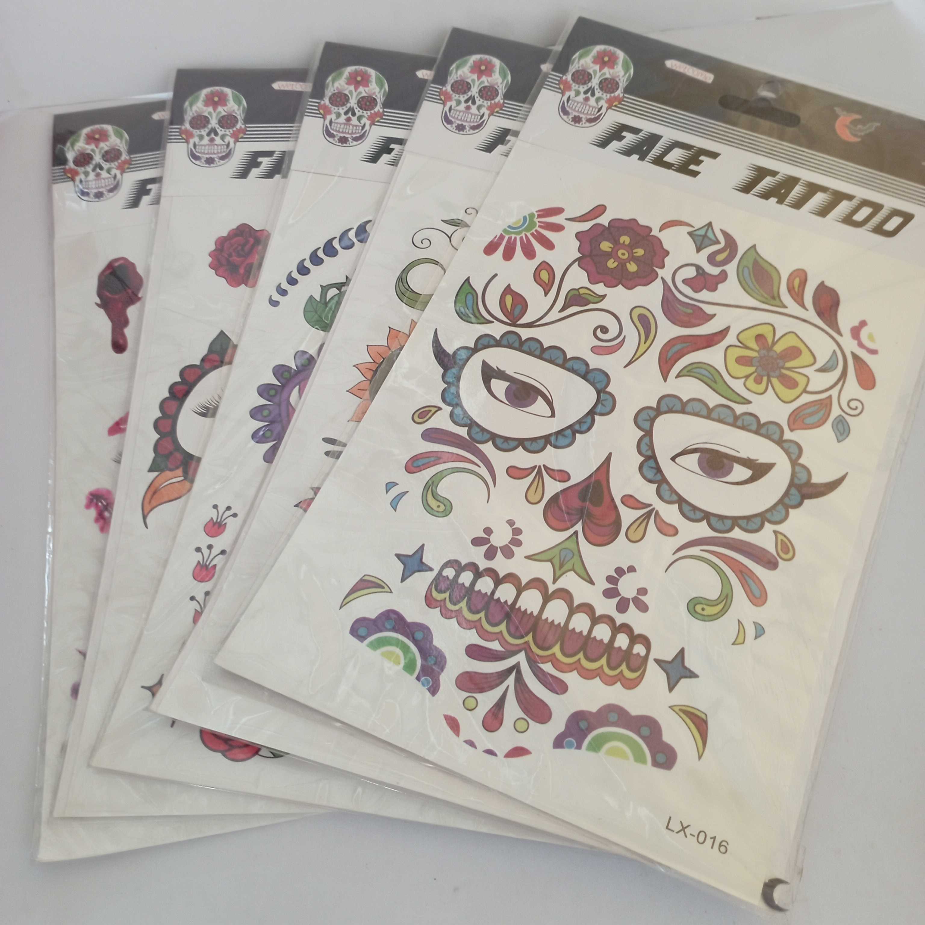 สติ๊กเกอร์ลายสักติดหน้า Face Tattoo
