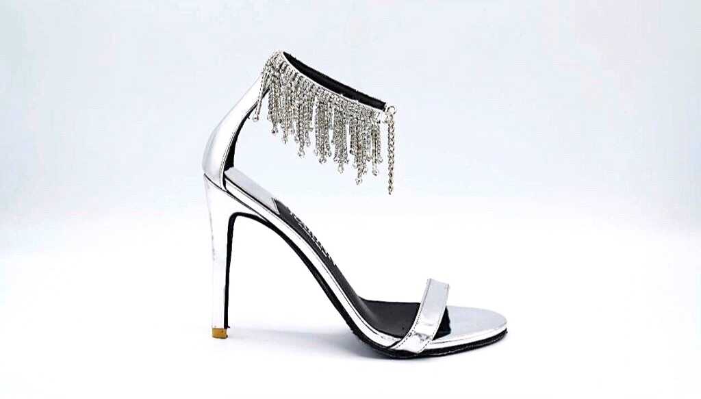 รองเท้าส้นสูง Night calls diamante strap heels - Silver