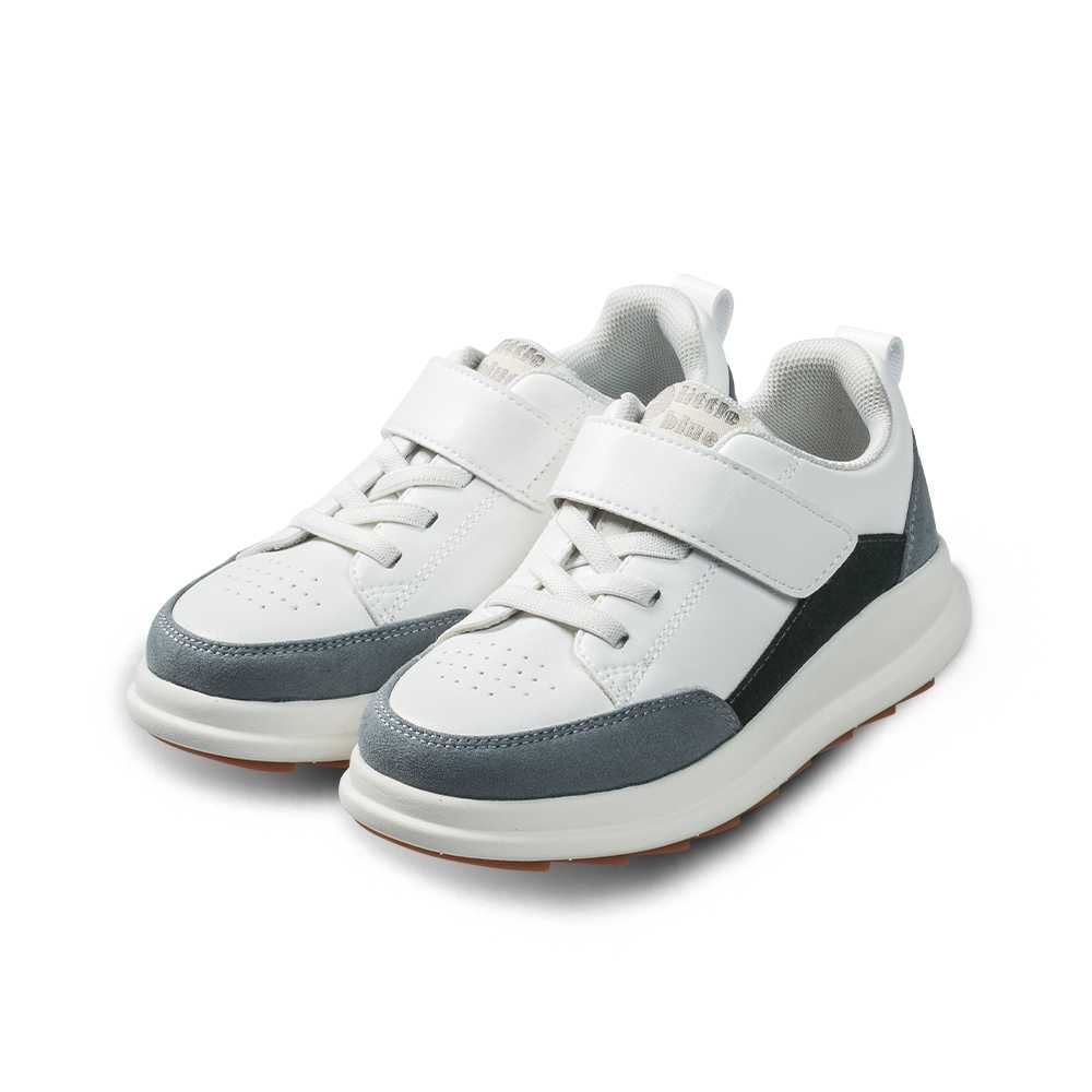 Autumn2021  2-6 ขวบ (FU-A212026-GR) รองเท้าผ้าใบขาวขอบเทาเขียว