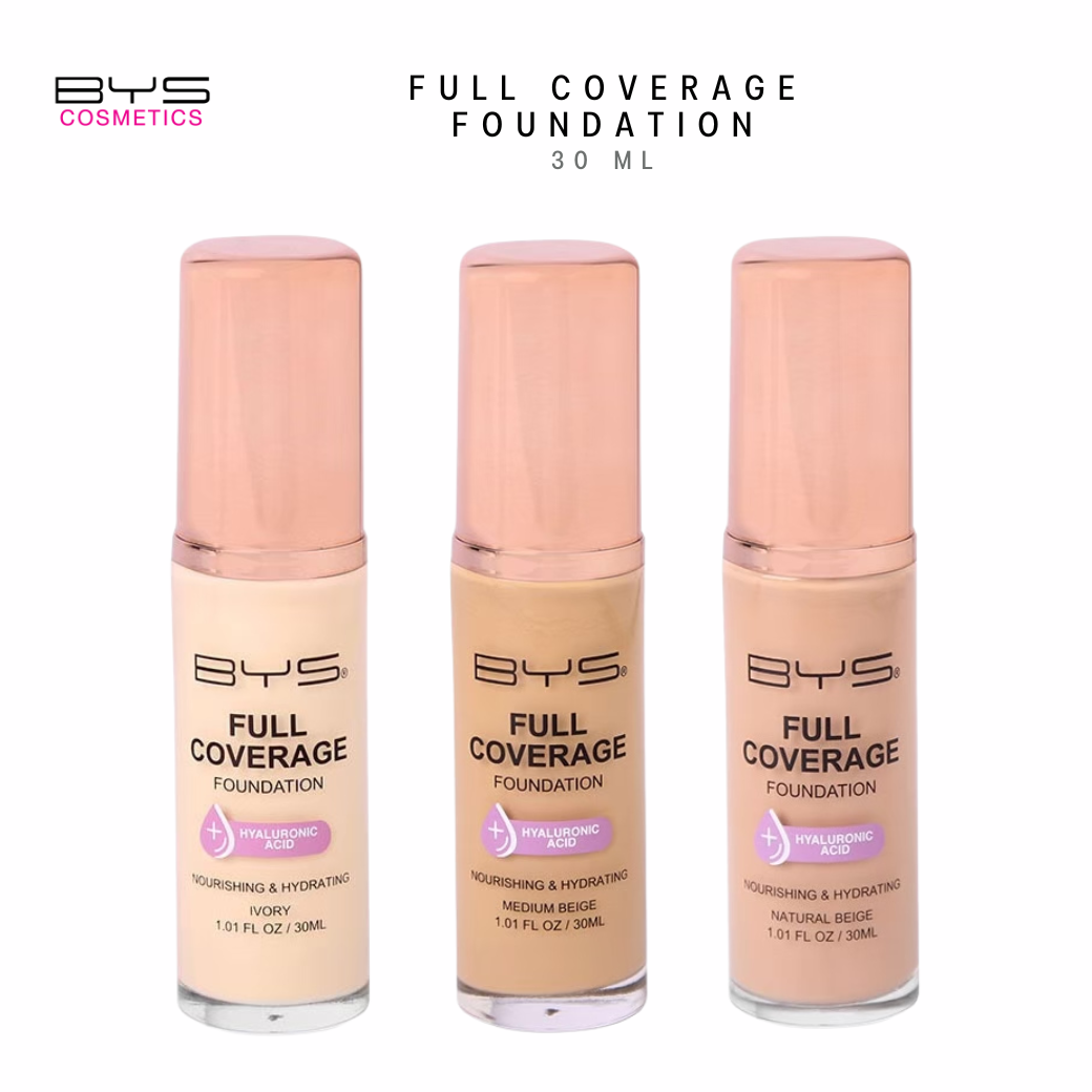 BYS Cosmetics Full Coverage Foundation 30 ml. (3โทนสี) รองพื้นปกปิดได้อย่างดีเยี่ยม