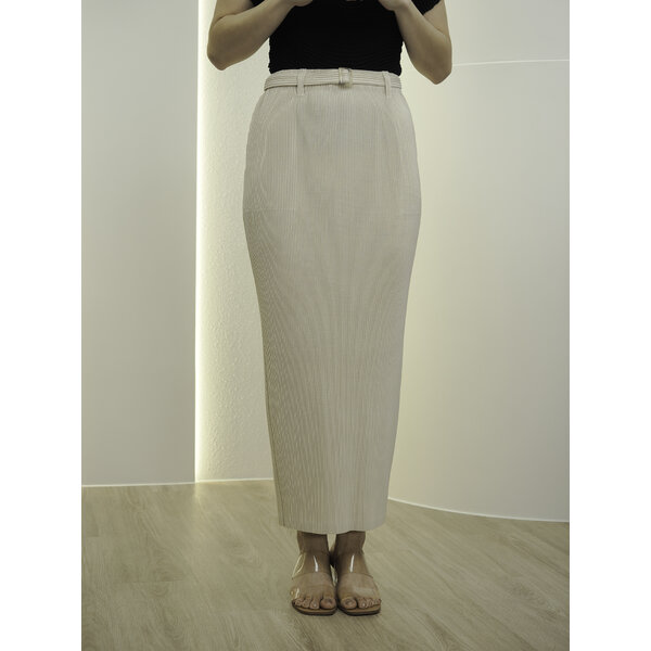 ยาว 36.5 นิ้ว 2MUAY รุ่น GJO2041P กระโปรงอัดพลีท THICK PENCIL PLEATED SKIRT 4 สี FREE SIZE