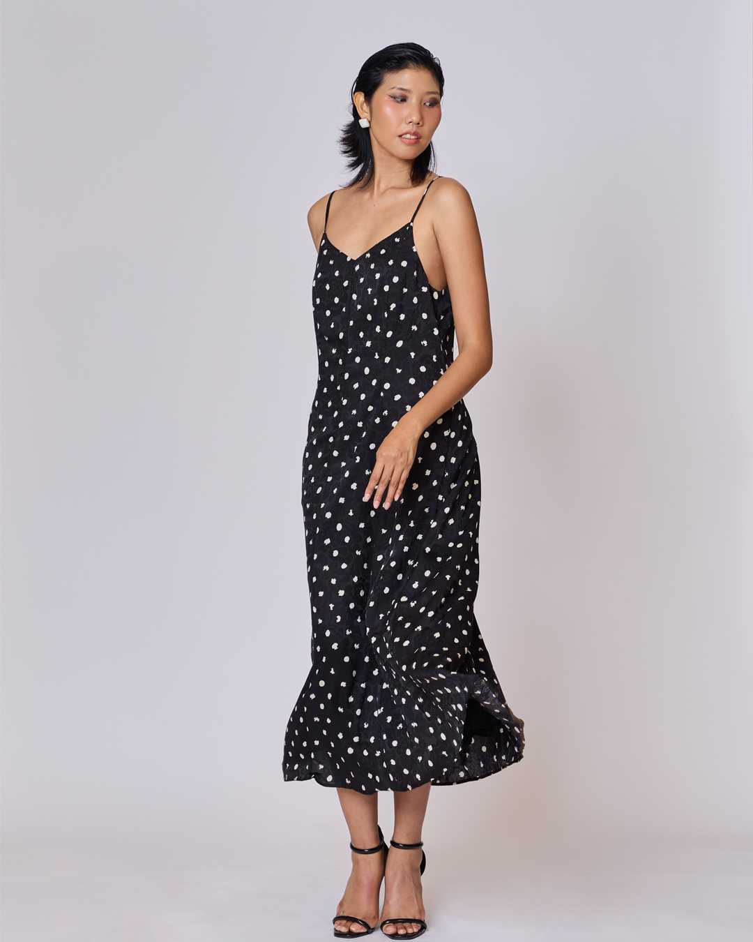 Black Luna Dot Dress