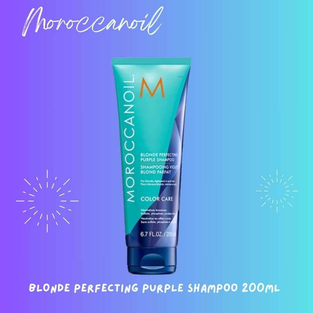 Moroccanoil Blonde Perfecting Purple shampoo and conditioner แชมพูและครีมนวดเนื้อม่วง 200ml