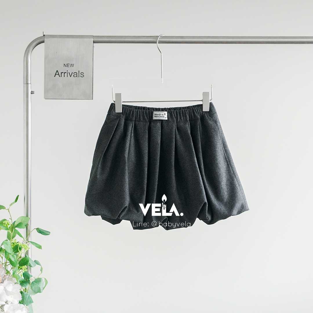 Mardi Wool Balloon Mini Skirt (Charcoal)