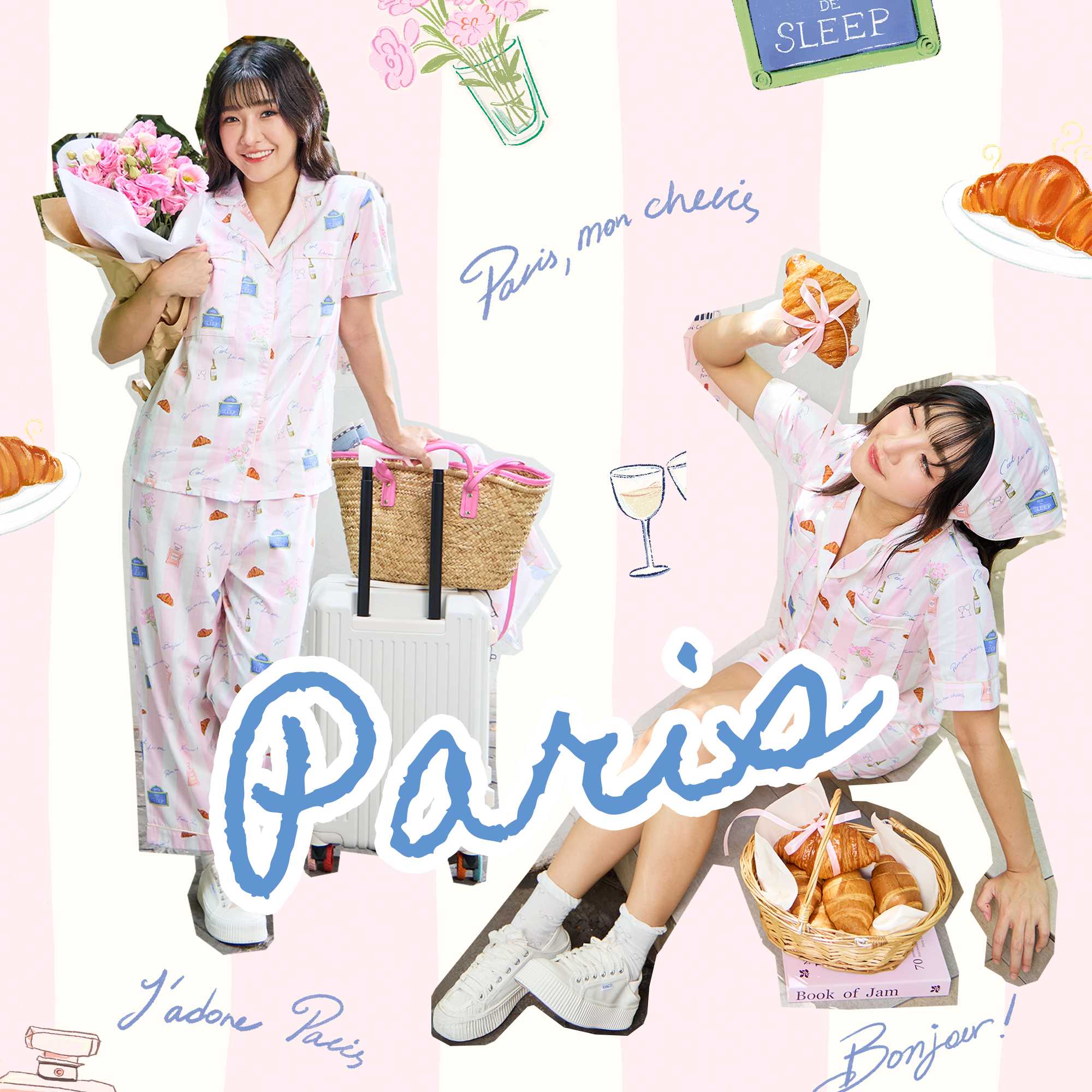 SliptoSleep ชุดนอนโนบรา - Paris Set