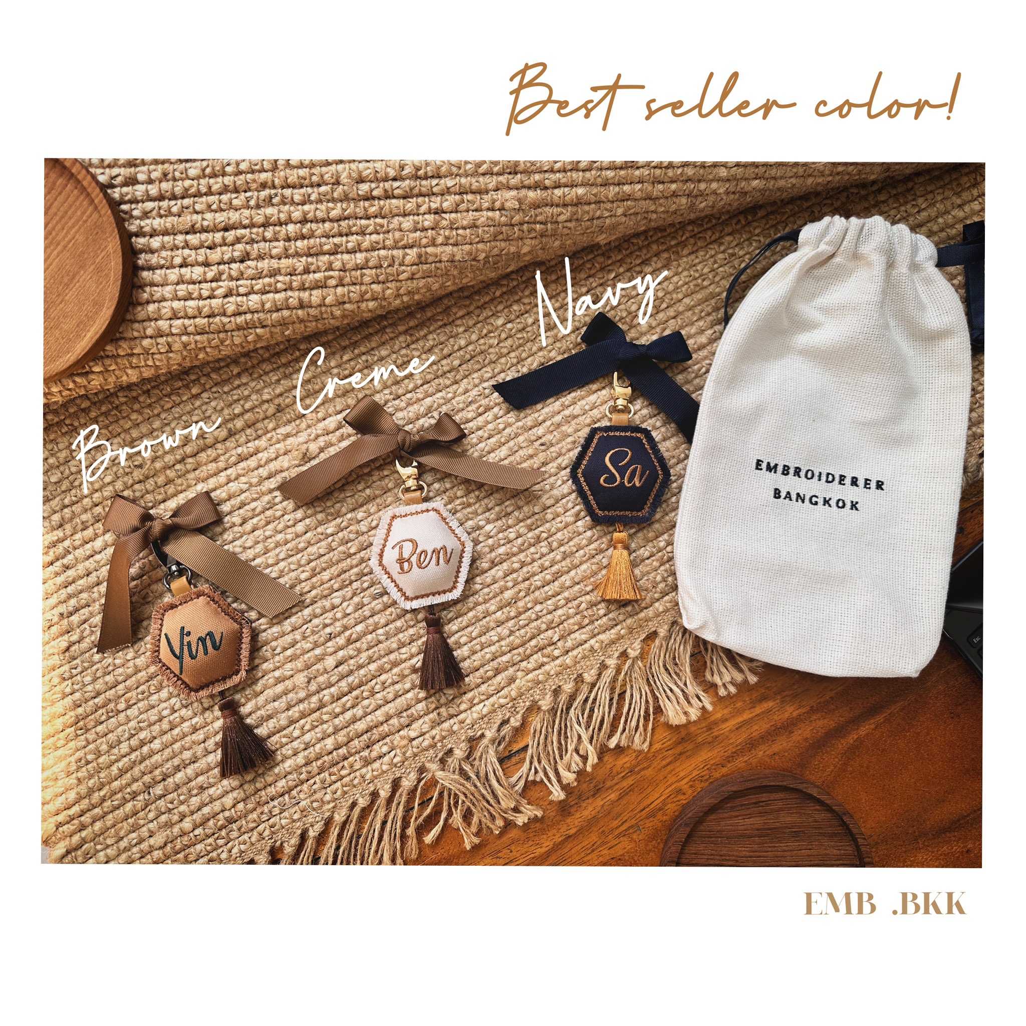 EMBROIDERER BANGKOK PERSONALIZED KEYRING  鑰匙圈 พวงกุญแจปักชื่อได้