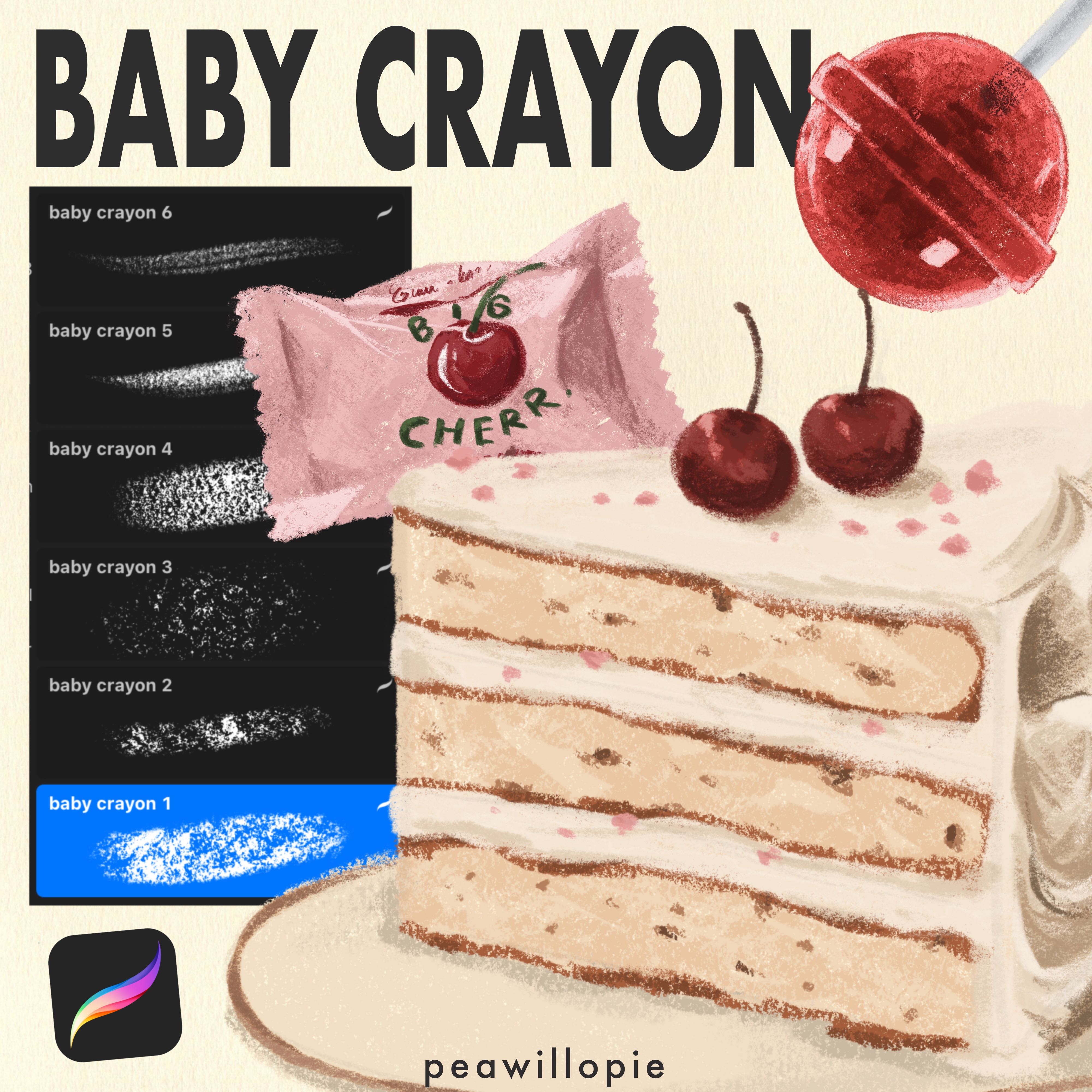 baby crayon , บรัชสีเทียน