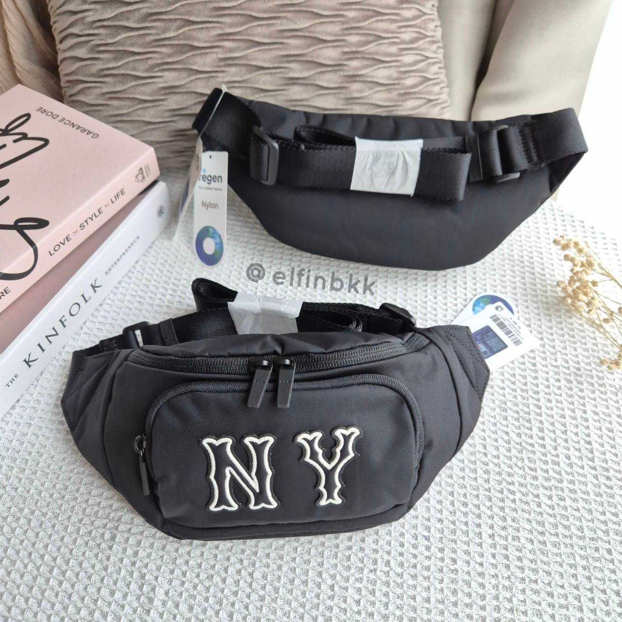 MLB Coopers nylon hip sack  กระเป๋าคาดอก/คาดเอว สีดำ โลโก้ NY