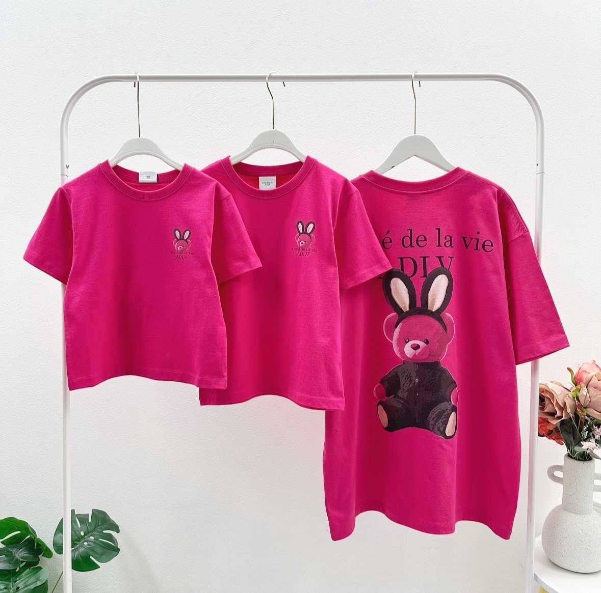 พร้อมส่ง ADLV Rabbit Bear T-Shirt ( Pink  )