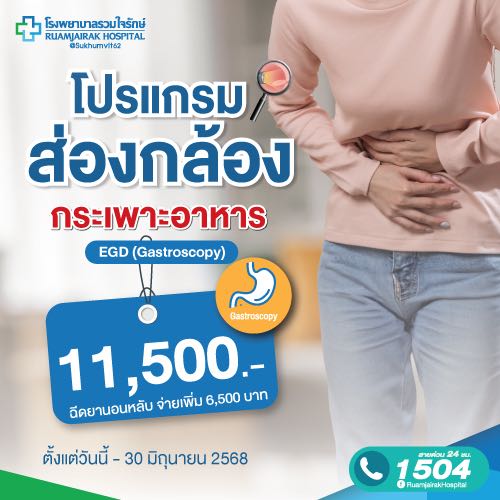 โปรแกรมส่องกล้องกระเพาะอาหาร  EGD (Gastroscopy)
